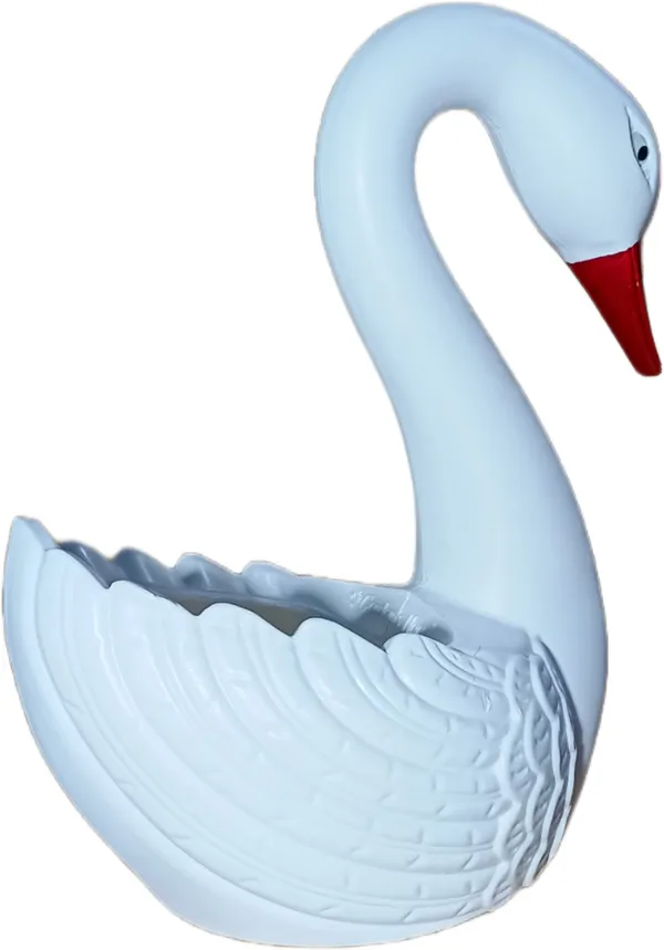 White_Plastic_Floortable_Duck_Flower_Vase_|_For_Home,_Garden_&_Events_|_12_Inches