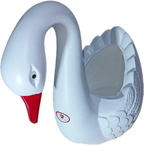 White_Plastic_Floortable_Duck_Flower_Vase_|_For_Home,_Garden_&_Events_|_12_Inches