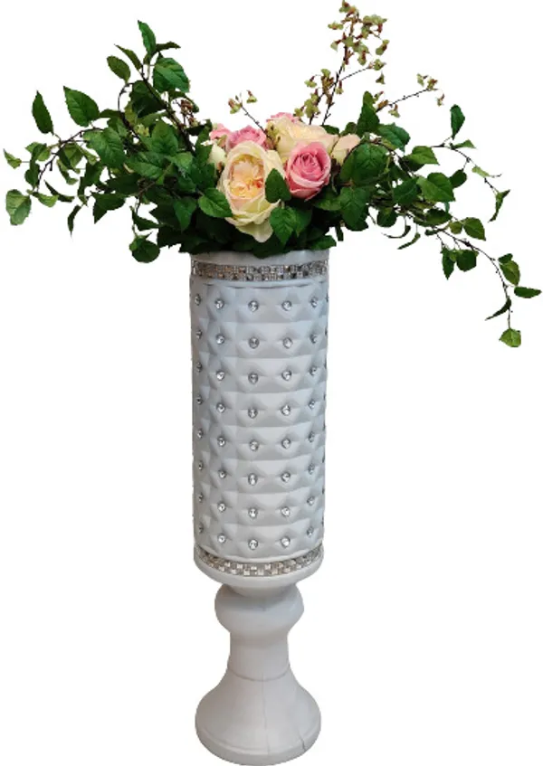 White_Plastic_Floortable_Flower_Vase_|_For_Home,_Garden_&_Events_|_32_Inches