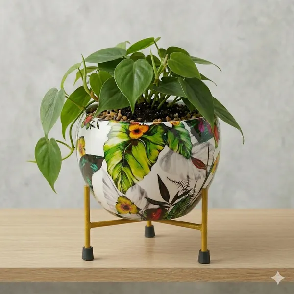 Hand-Painted_Metal_Pot_with_Stand_|_Decorative_Tabletop_Planter_for_Home_&_Office_|_6_Inch