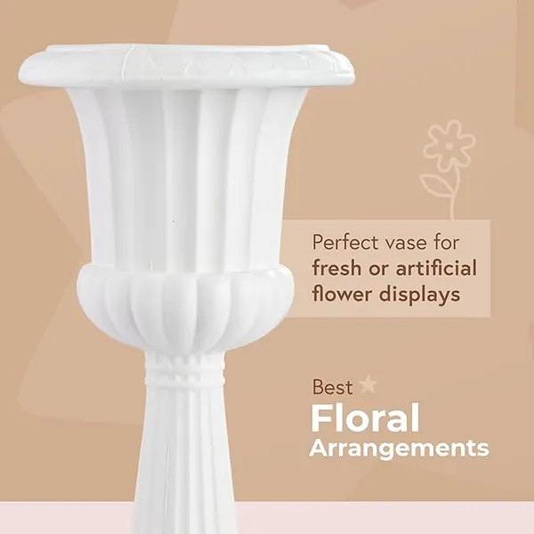 White_Plastic_Floor_Flower_Vase_|_For_Home,_Garden_&_Events