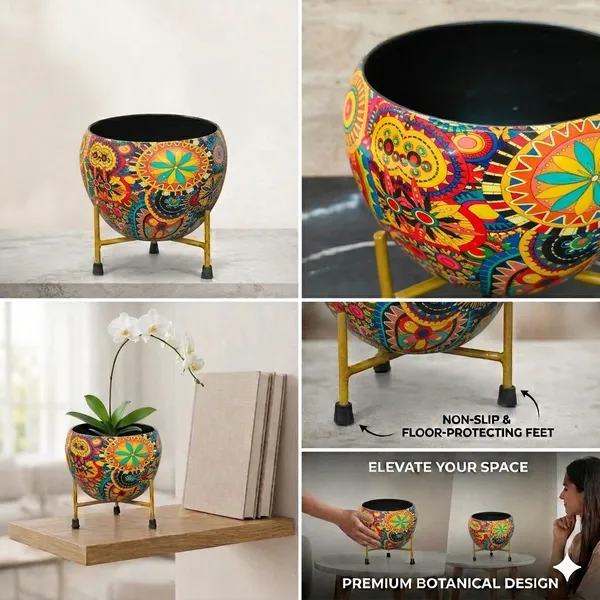 Multicolour_Light_Weight_Floortable_Metalic_Flower_Vase_|_For_Home,_Garden_&_Events_|_6_Inches