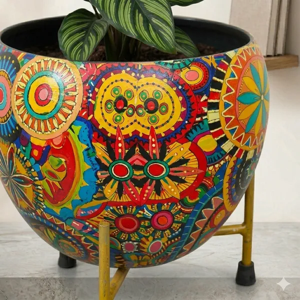 Multicolour_Light_Weight_Floortable_Metalic_Flower_Vase_|_For_Home,_Garden_&_Events_|_6_Inches
