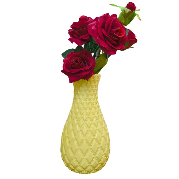 Pack_Of_5_Yellow_Plastic_Table_Flower_Vase_|_For_Home,_Garden_&_Events_|_8_Inches