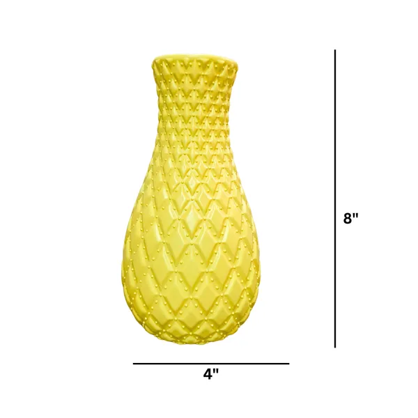 Pack_Of_5_Yellow_Plastic_Table_Flower_Vase_|_For_Home,_Garden_&_Events_|_8_Inches