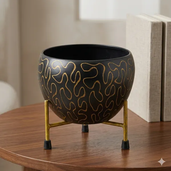Hand-Painted_Metal_Pot_with_Stand_|_Decorative_Tabletop_Planter_for_Home_&_Office_|6_Inch