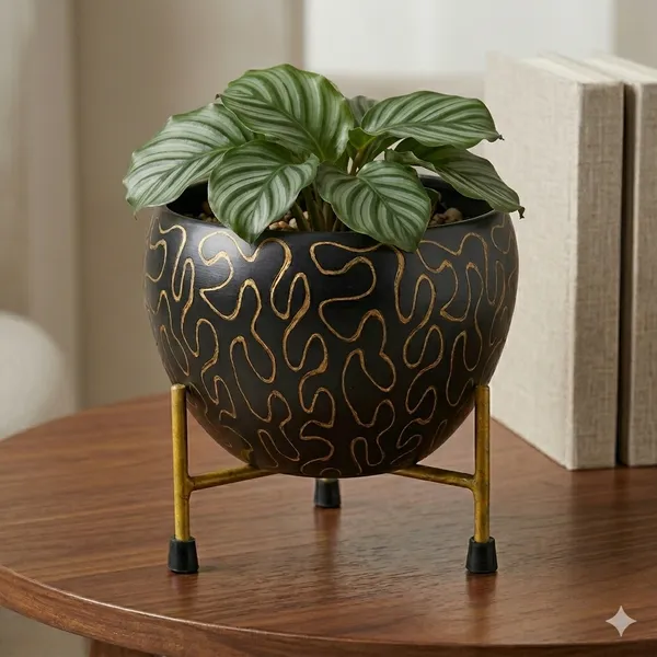 Hand-Painted_Metal_Pot_with_Stand_|_Decorative_Tabletop_Planter_for_Home_&_Office_|6_Inch