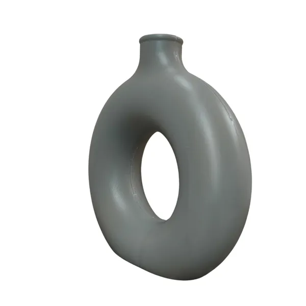 Pack_Of_4_Grey_Plastic_Circle_Flower_Vase_|_8_Inches