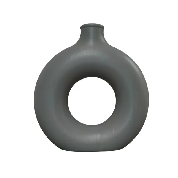 Pack_Of_4_Grey_Plastic_Circle_Flower_Vase_|_8_Inches
