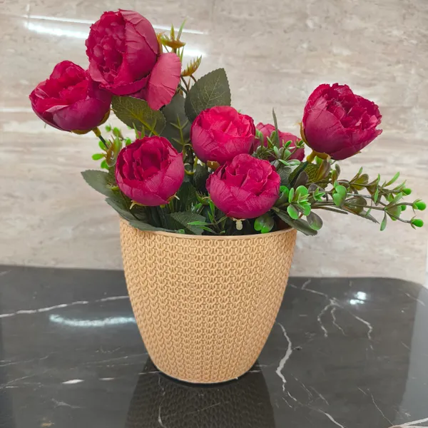 Pack_of_6_Textured_Turkey_Plastic_Lightweight_Planter_|_for_Home_&_Office_|_5_Inch