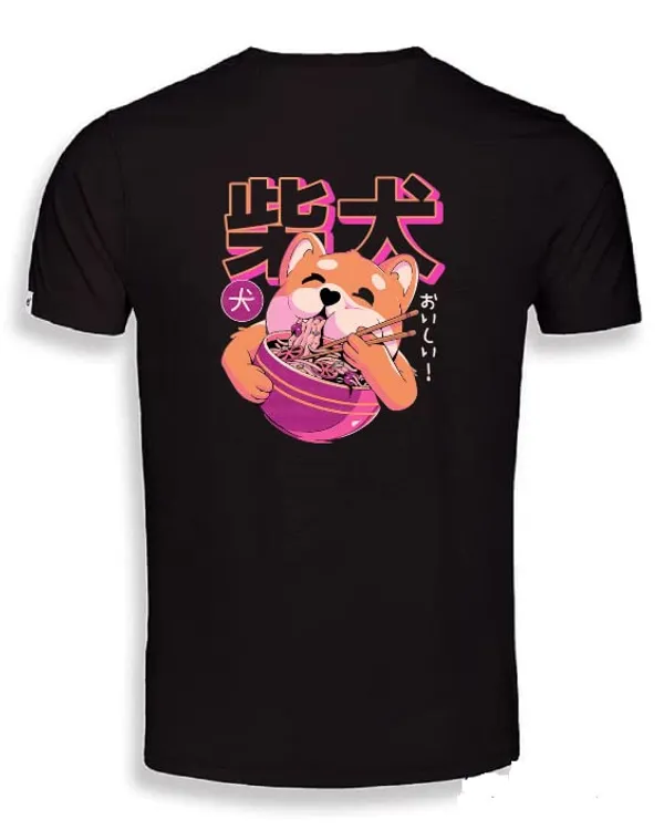 Black_Regular_Fit_Style_Savvy_Back_Side_Anime_Shiba_Printed_T-Shirt_For_Men_&_Women
