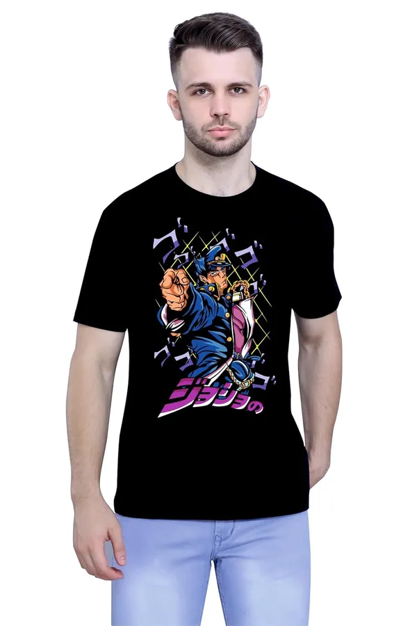 Black_Pure_Cotton_Anime_Jotaro_Kujo_Printed_T-Shirt_For_Men_&_Women