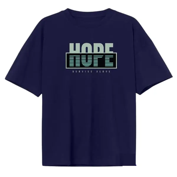 Navy_Blue_Pure_Cotton_Slogan_Hope_Printed_T-Shirt_For_Men_&_Women