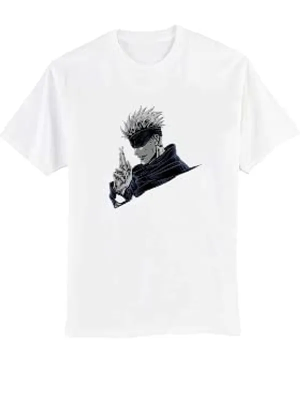 White_Pure_Cotton_Anime_Printed_Round_Neck_T-Shirt_For_Men_&_Women