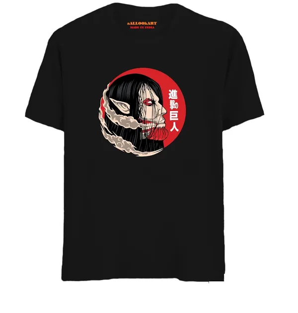 Black_Pure_Cotton_Anime_Titan_Printed_T-Shirt_For_Men_&_Women