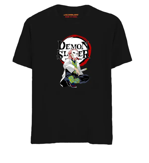 Black_Pure_Cotton_Anime_Dmon_Slyr_Printed_T-Shirt_For_Men_&_Women