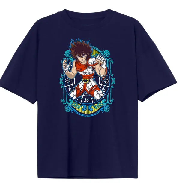 Navy_Blue_Pure_Cotton_Anime_Pegasus_Seiya_Printed_T-Shirt_For_Men_&_Women