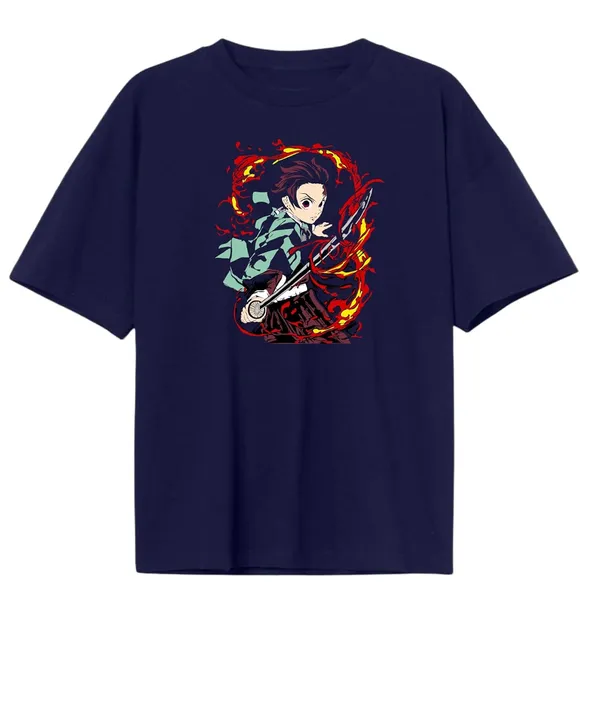 Navy_Blue_Pure_Cotton_Anime_Demn_Printed_T-Shirt_For_Men_&_Women