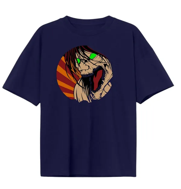 Navy_Blue_Pure_Cotton_Anime_Eren_Printed_T-Shirt_For_Men_&_Women