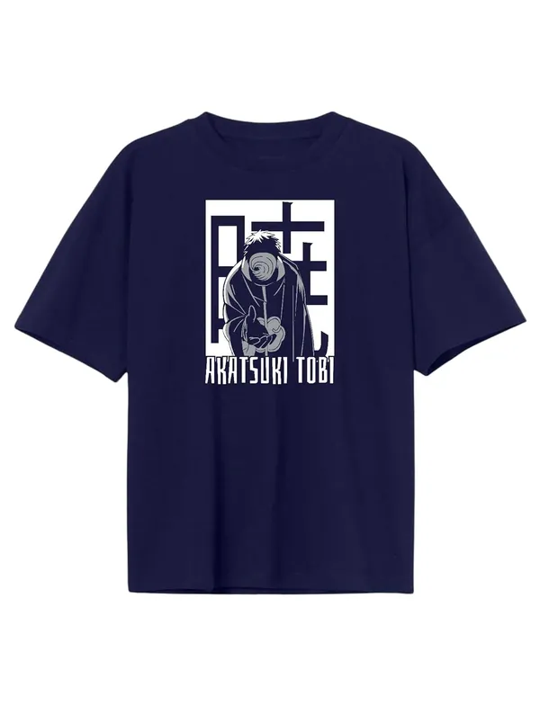 Navy_Blue_Pure_Cotton_Anime_Tobi_Printed_T-Shirt_For_Men_&_Women