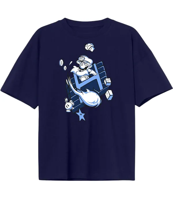 Navy_Blue_Pure_Cotton_Regular_Fit_Anime_Mario_Printed_T-Shirt_For_Men_&_Women