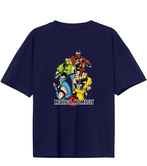 Navy_Blue_Pure_Cotton_Anime_Mortal_Kombat_Printed_T-Shirt_For_Men_&_Women