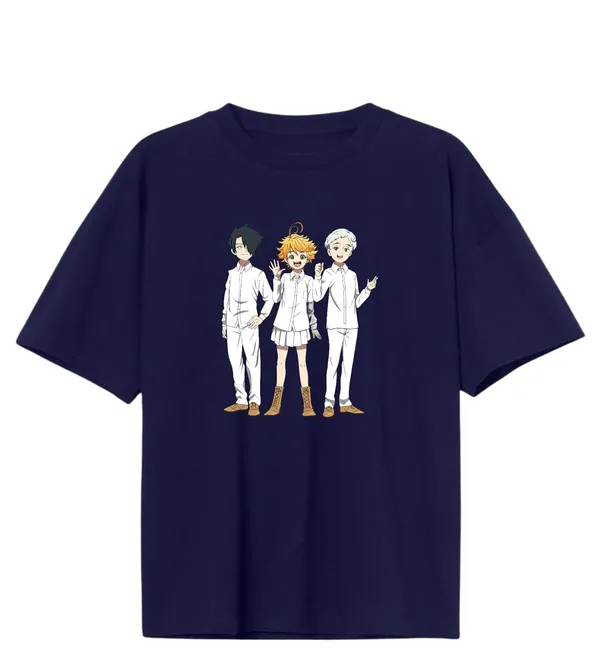 Navy_Blue_Pure_Cotton_Regular_Fit_Anime_Promised_Neverland_Printed_T-Shirt_For_Men_&_Women