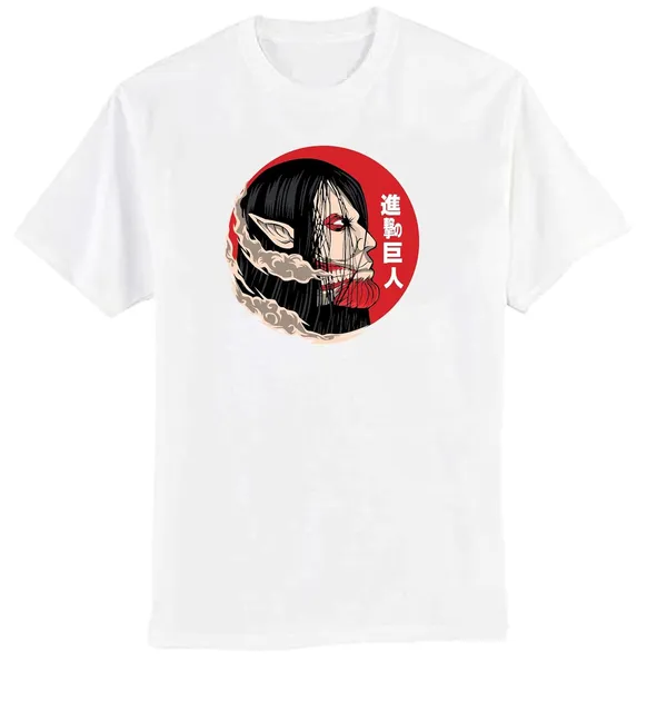 White_Pure_Cotton_Regular_Fit_Anime_Titan_Printed_T-Shirt_For_Men_&_Women