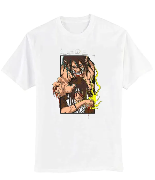 White_Pure_Cotton_Anime_Eren_Yeagr_Printed_T-Shirt_For_Men_&_Women