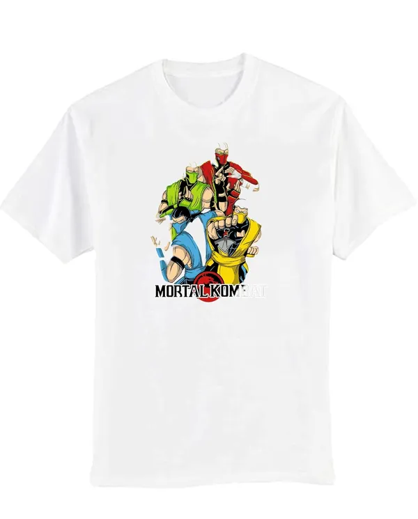 White_Pure_Cotton_Regular_Fit_Anime_Mortal_Kombat_Printed_T-Shirt_For_Men_&_Women