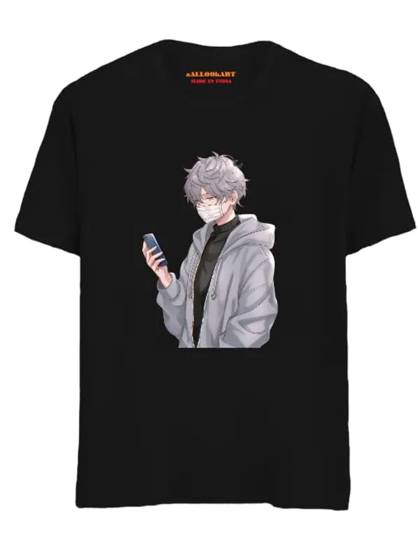 Black_Pure_Cotton_Anime_The_True_King_Of_The_Court_Printed_T-Shirt_For_Men_&_Women