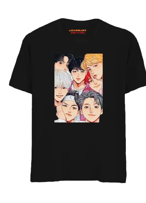 Black_Pure_Cotton_Anime_Bts_Printed_T-Shirt_For_Unisex