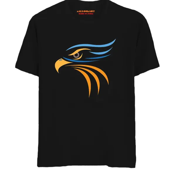 Black_Pure_Cotton_Anime_Eagale_Head_Printed_T-Shirt_For_Men_&_Women