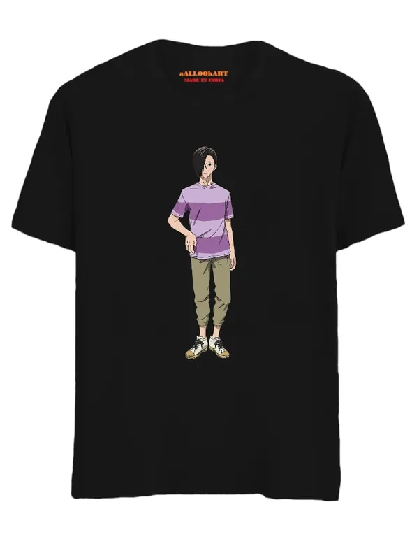 Black_Pure_Cotton_Anime_Chainisaw_Printed_T-Shirt_For_Men_&_Women