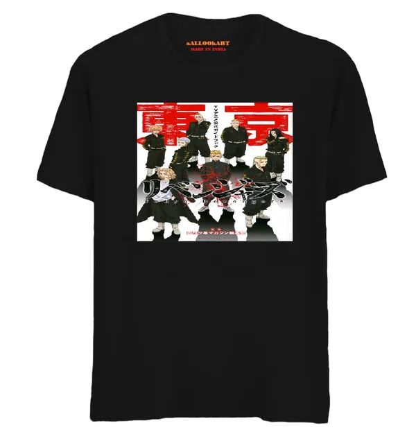 Black_Pure_Cotton_Anime_Tokyeo_Revngrs_Printed_T-Shirt_For_Men_&_Women