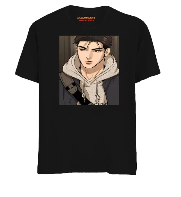 Black_Pure_Cotton_Anime_Printed_T-Shirt_For_Men_&_Women