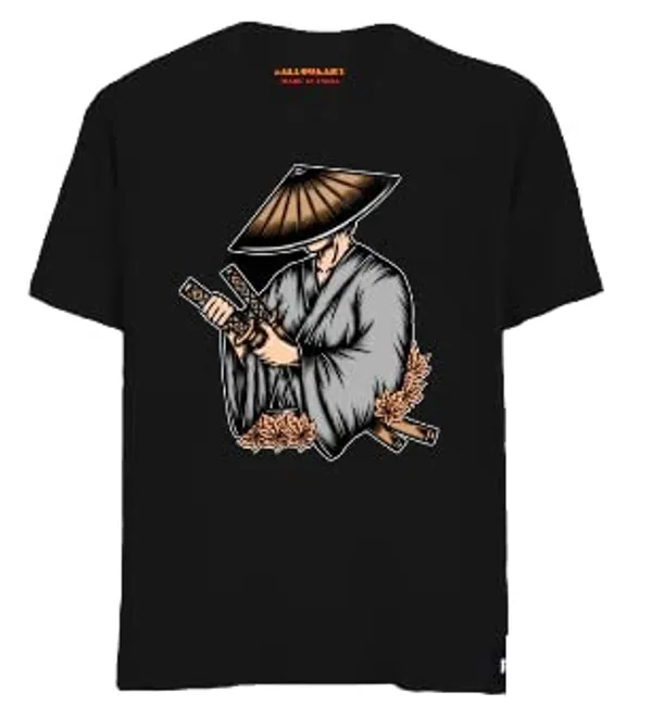 Black_Pure_Cotton_Anime_Ronin_Printed_T-Shirt_For_Men_&_Women