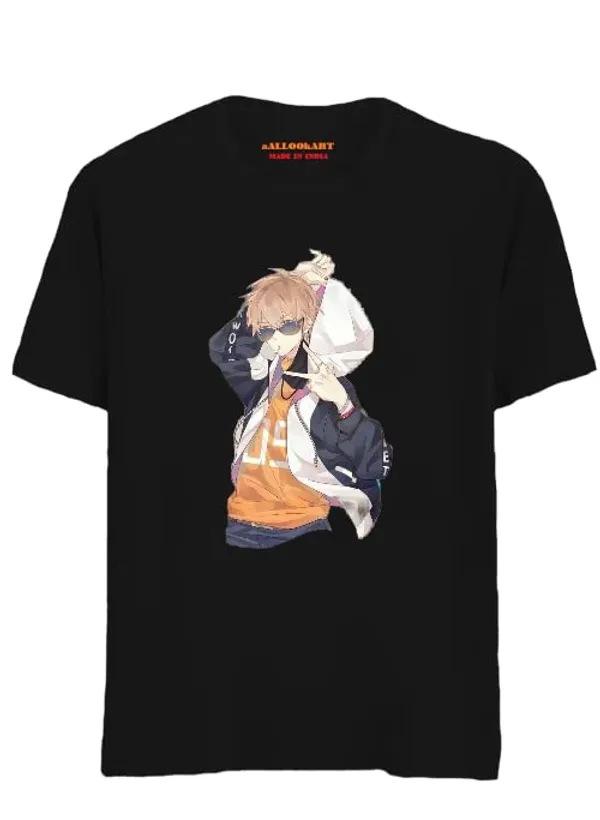 Black_Pure_Cotton_Regular_Fit_Anime_Boboi_Printed_T-Shirt_For_Men_&_Women