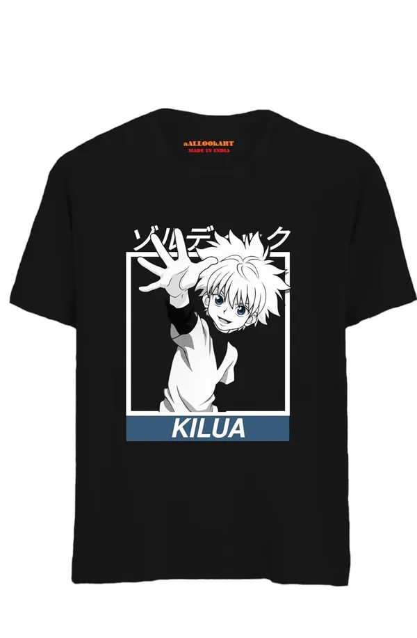 Black_Pure_Cotton_Anime_Kilua_Printed_T-Shirt_For_Men_&_Women