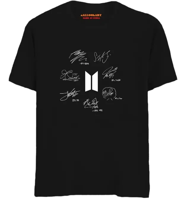 Black_Anime_Bts_Autographed_Printed_Printed_T-Shirt_For_Men_&_Women