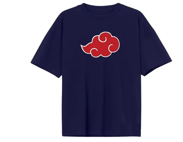 Navy_Blue_Stylish_Regular_Fit_Anime_Akatsuki_Printed_T-Shirt_For_Unisex_Pure_Cotton