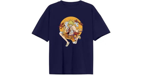 Navy_Blue_Regular_Fit_Pure_Cotton_Anime_Lufy_Gear_5_Printed_T-Shirt_For_Men_&_Women