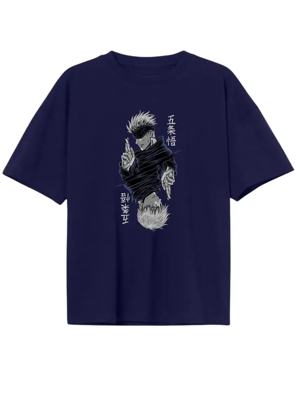 Navy_Blue_Pure_Cotton_Anime_Jujtsu_Gojo_Satoru_Printed_T-Shirt_For_Unisex