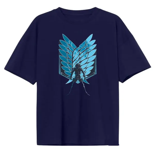 Navy_Blue_Stylish_Pure_Cotton_Anime_Titn_Warrior_Printed_T-Shirt_For_Men_&_Women