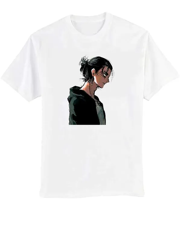 White_Pure_Cotton_Anime_Yeagr_Eren_Printed_T-Shirt_For_Men_&_Women