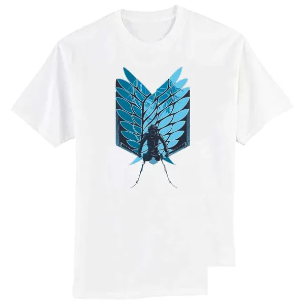 White_Stylish_Pure_Cotton_Anime_Titn_Warrior_Printed_T-Shirt_For_Men_&_Women