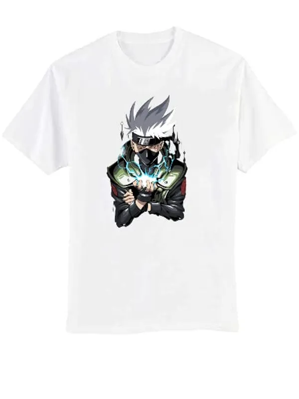 White_Pure_Cotton_Anime_Hatke_Kakshi_Printed_T-Shirt_For_Men_&_Women