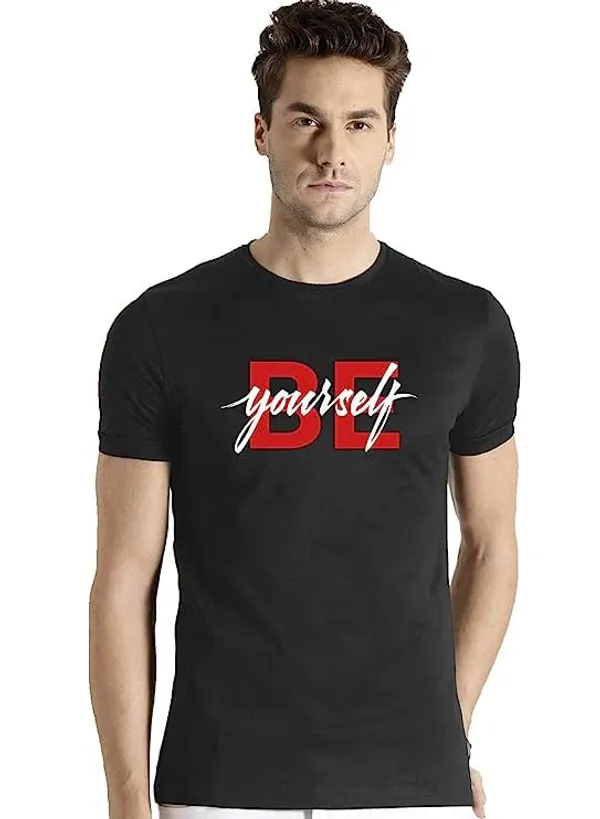 Black_Be_Yourself_Printed_T-Shirt_For_Men_&_Women