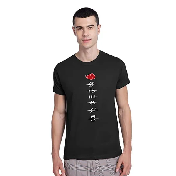 Black_Pure_Cotton_Anime_Regular_Itachi_Uchiha_Akatsuki_Village_Unisex_Round_Neck_T-Shirt