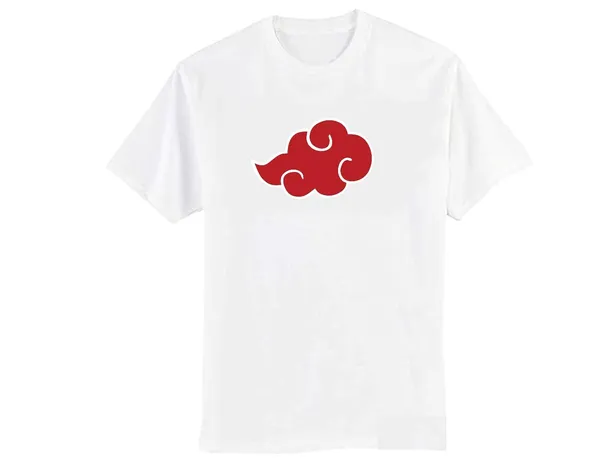 White_Pure_Cotton_Stylish_Regular_Fit_Anime_Akatsuki_Printed_T-Shirt_For_Unisex